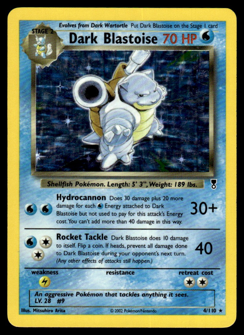 2002 Pokemon Other - Legendary Collection 4/110 Dark Blastoise Light Play