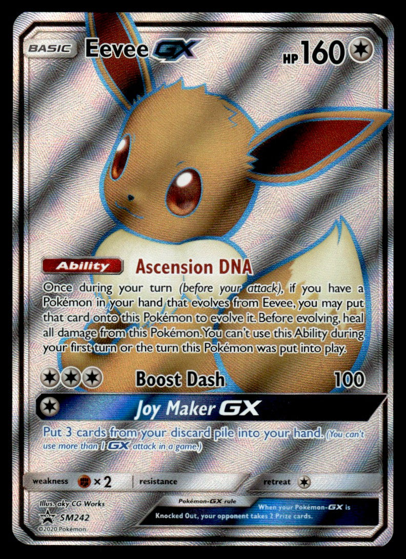 2020 Pokemon Sun & Moon Promo SM242 Eevee-GX Light Play