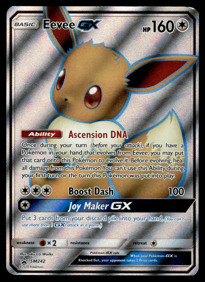 2020 Pokemon Sun & Moon Promo SM242 Eevee-GX Light Play