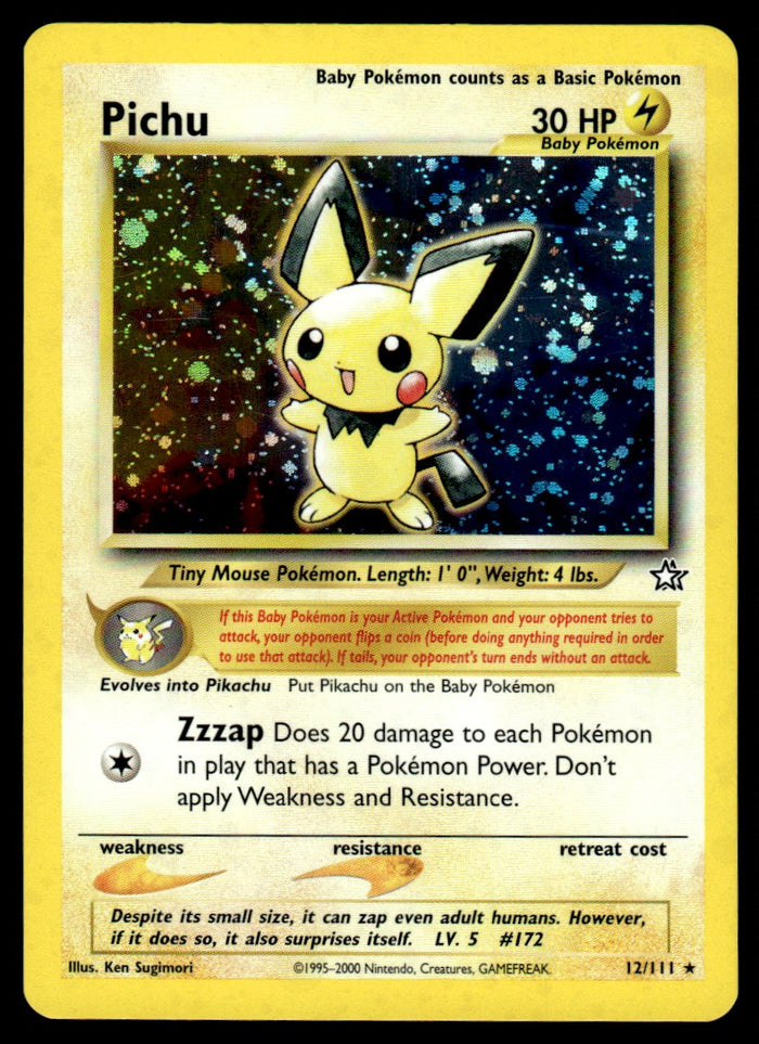 2000 Pokemon Neo - Genesis 12 Pichu Light Play