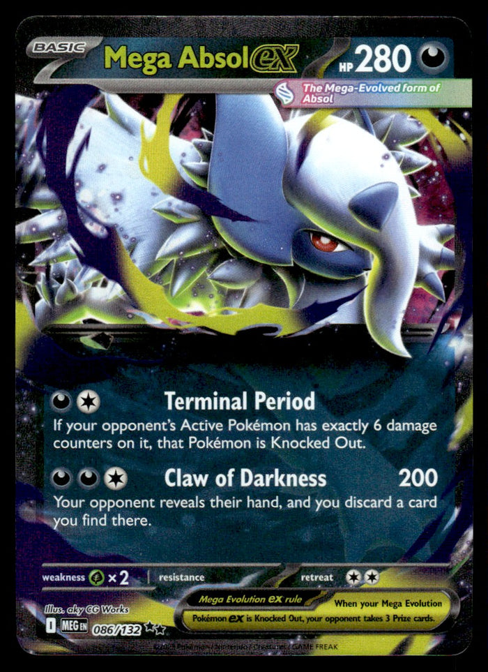 2025 Pokemon Mega Evolutions 086 Mega Absol ex Near Mint