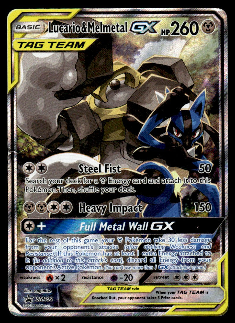 2019 Pokemon Sun & Moon, Promos - Sun & Moon Promos SM192 Lucario & Melmetal-GX Heavy Play