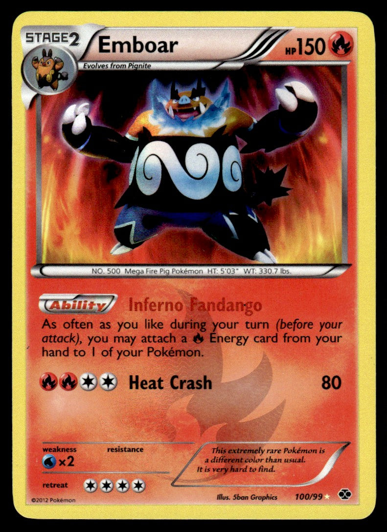 2012 Pokemon Black & White - Next Destinies 100/99 Emboar Heavy Play