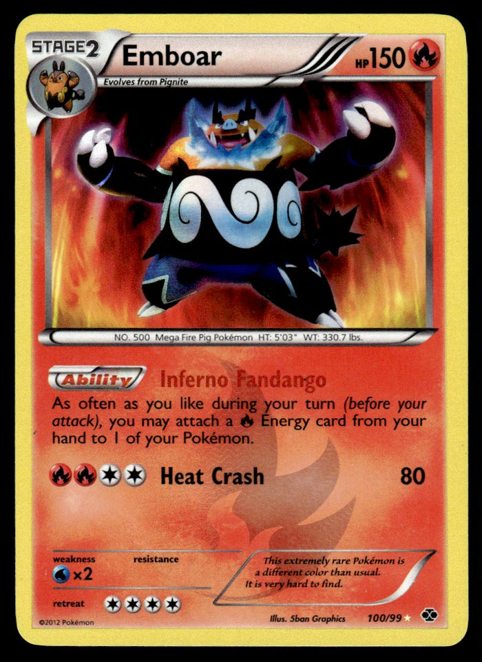 2012 Pokemon Black & White - Next Destinies 100/99 Emboar Heavy Play
