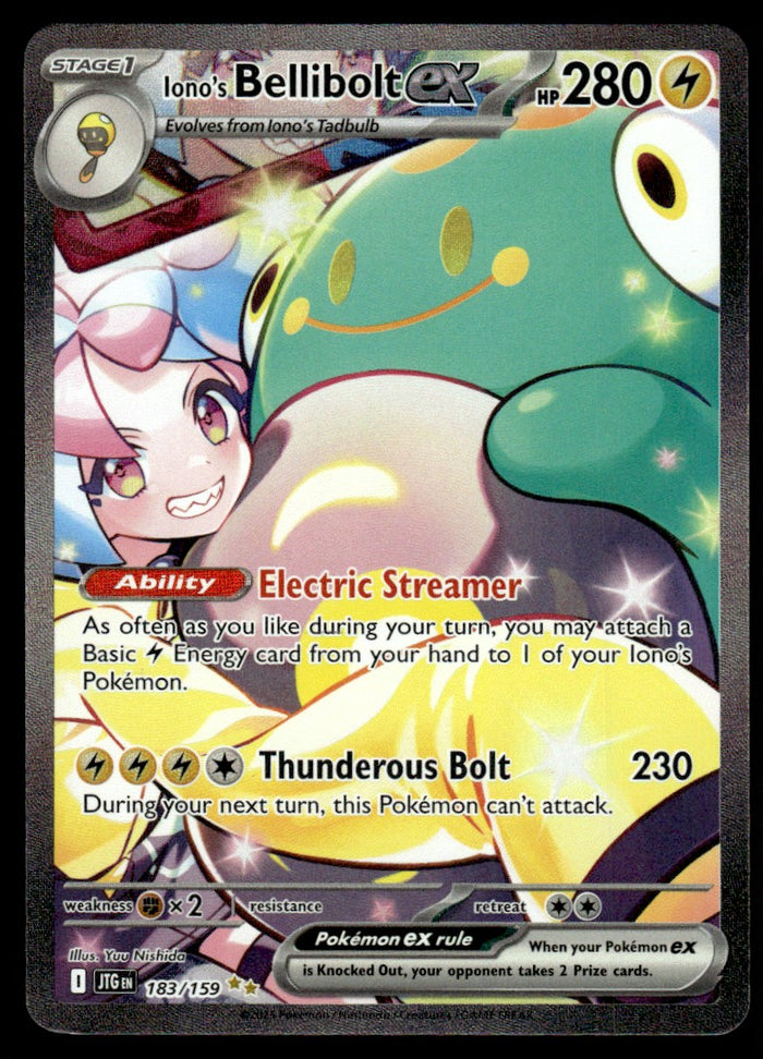 2025 Pokemon Journey Together 183/159 Iono's Bellibolt ex Near Mint