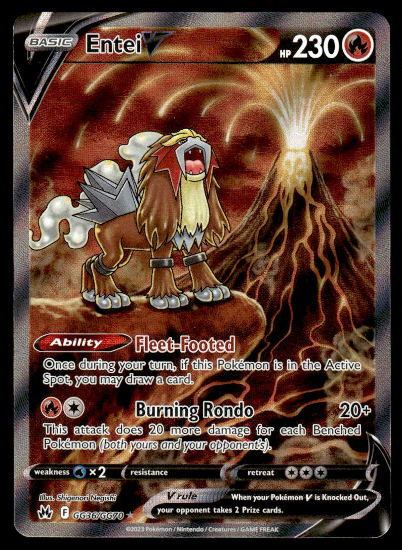2023 Pokemon Crown Zenith GG36 Entei V Near Mint