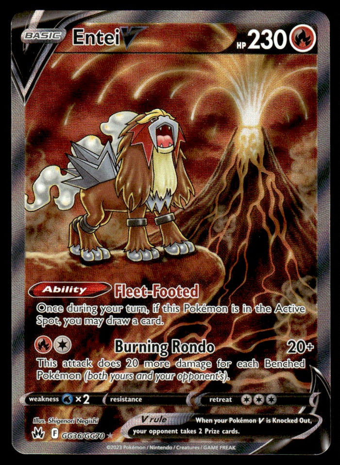 2023 Pokemon Crown Zenith GG36 Entei V Near Mint
