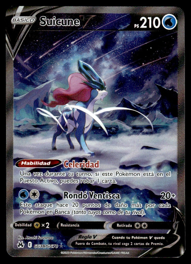 2023 Pokemon Sword & Shield Series - Crown Zenith - Galarian Gallery GG38 Suicune V Spanish Near Mint