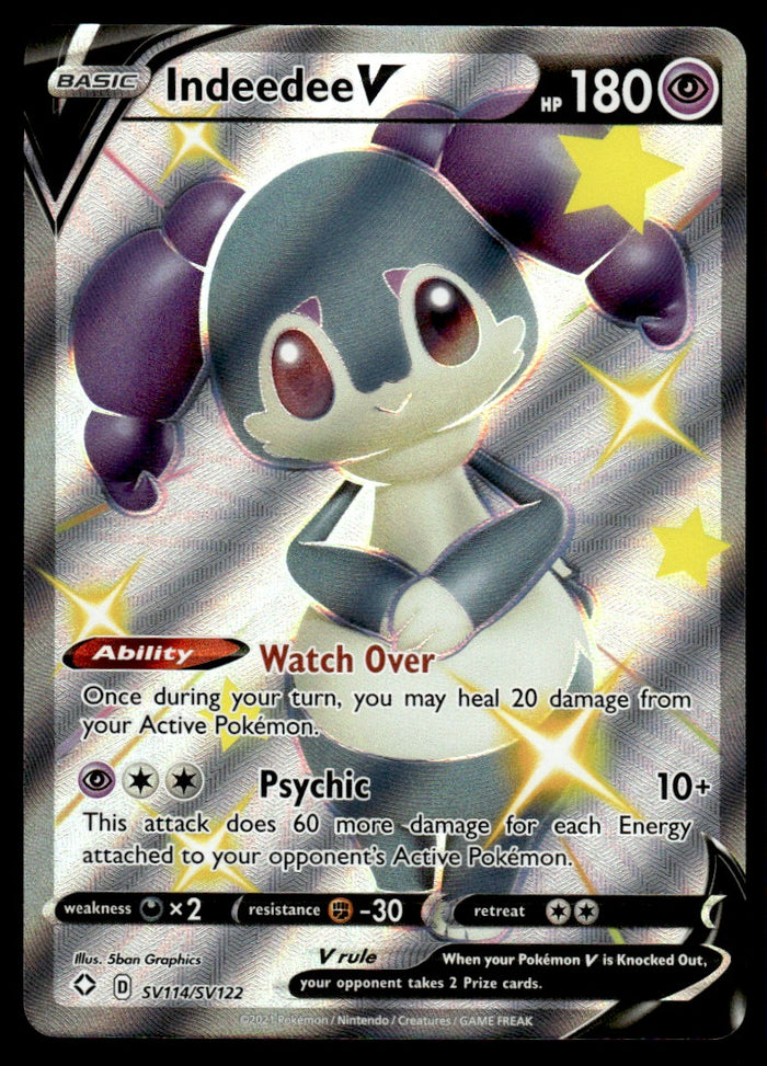 2021 Pokemon Sword & Shield - Shining Fates SV114 Indeedee V Near Mint