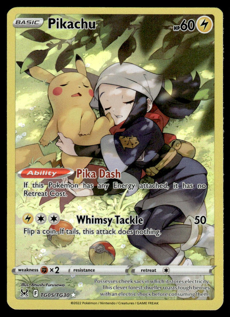 2022 Pokemon Sword & Shield Series - Lost Origin - Trainer Gallery TG05 Pikachu Light Play