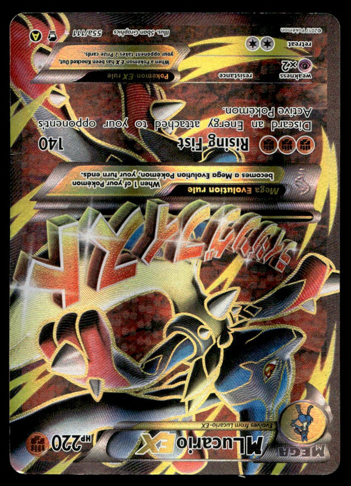 2017 Pokemon XY - Furious Fists 55A/111 M Lucario EX Damaged