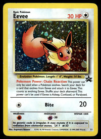 2000 Pokemon Promos - Wizards Black Star 11 Eevee Heavy Play