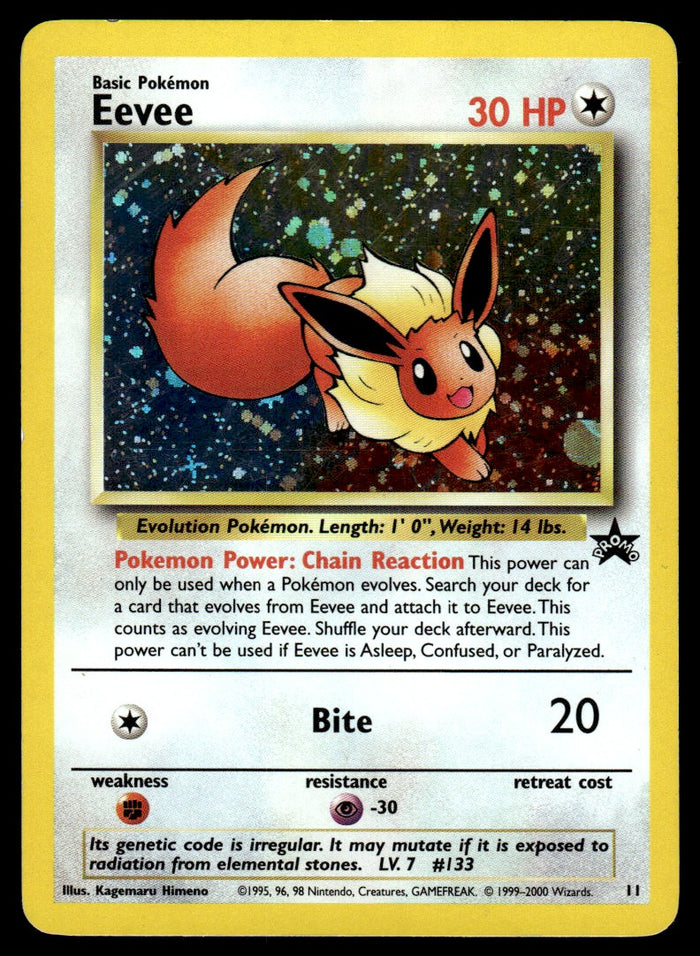 2000 Pokemon Promos - Wizards Black Star 11 Eevee Heavy Play
