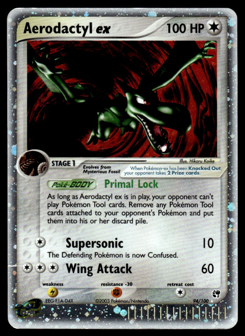 2003 Pokemon EX - Sandstorm 94 Aerodactyl ex Heavy Play