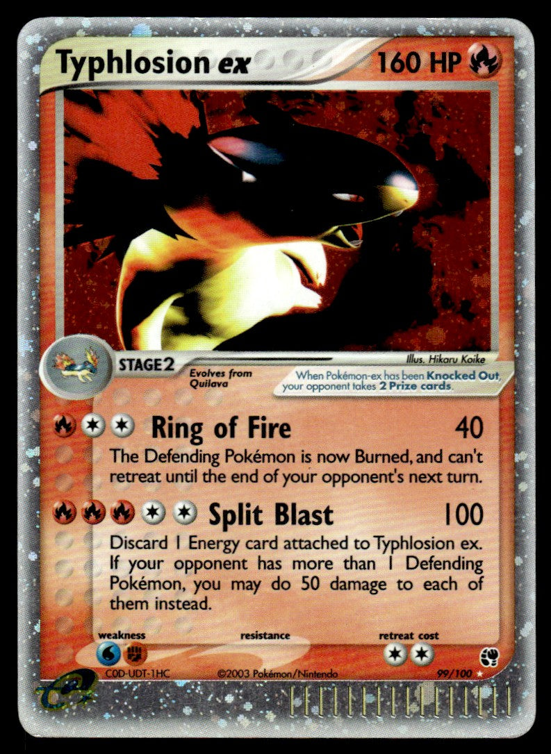 2003 Pokemon EX - Sandstorm 99 Typhlosion ex Light Play