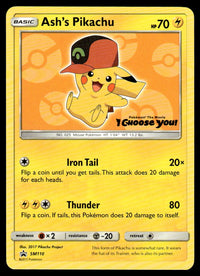 2018 Pokemon Sun & Moon, Promos - Sun & Moon Promos SM110 Ash’s Pikachu Light Play