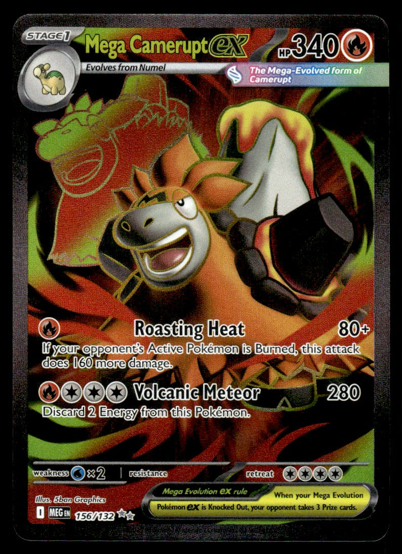 2025 Pokemon Mega Evolutions 156 Mega Camerupt ex Near Mint