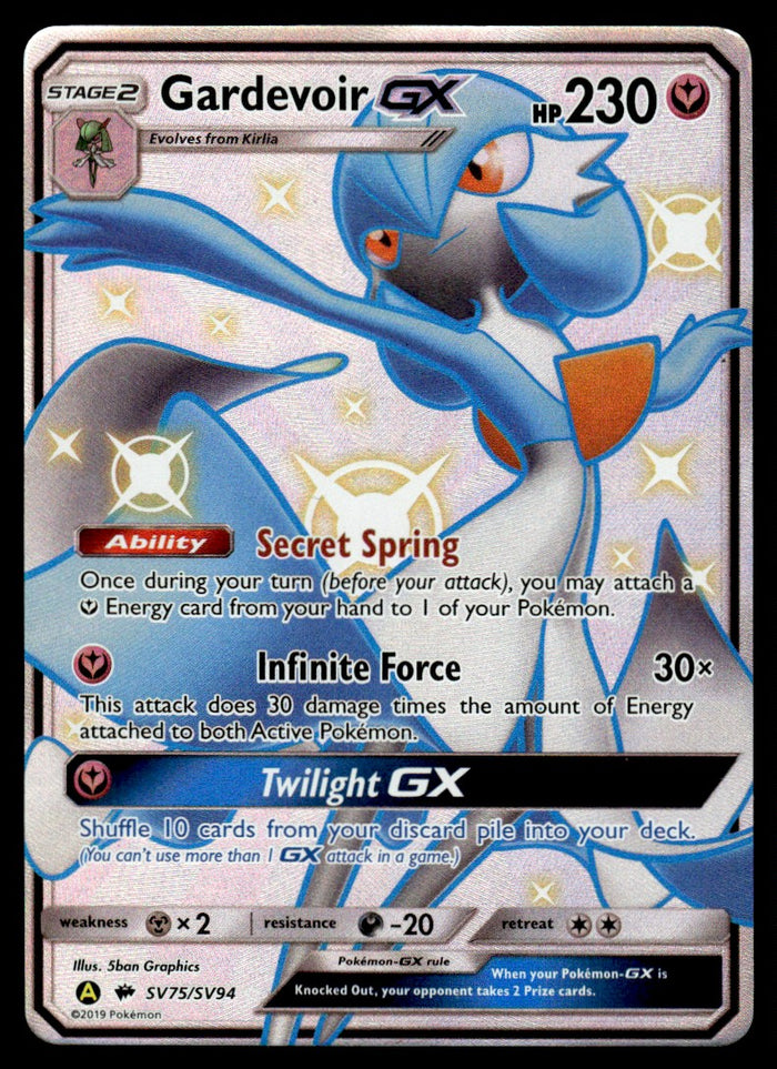 2019 Pokemon Shining Legends SV75/SV94 Gardevoir GX Near Mint