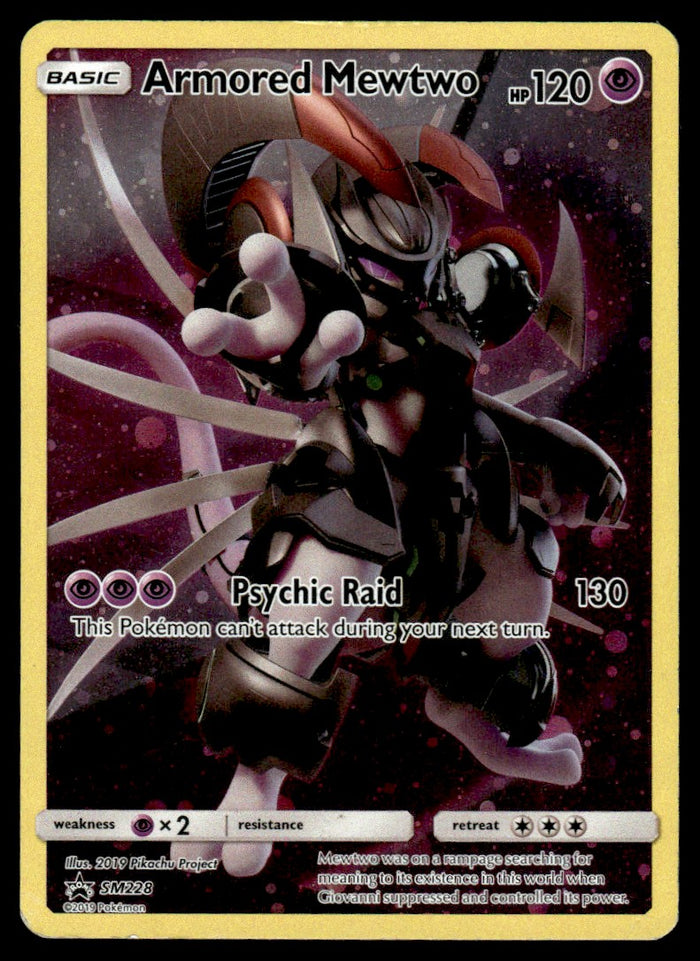 2019 Pokemon Black Star Promos SM228 Armored Mewtwo Heavy Play