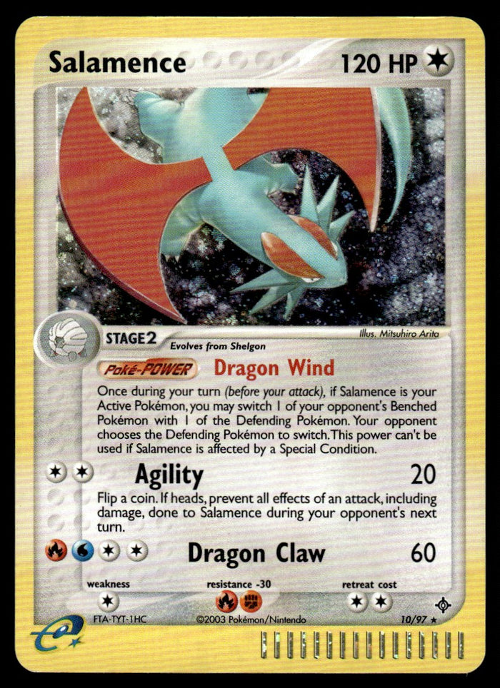 2003 Pokemon EX Dragon 10/97 Salamence Light Play