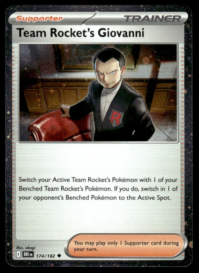 2025 Pokemon Scarlet & Violet Series - Destined Rivals 174 Team Rocket's Giovanni Near Mint