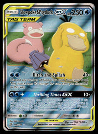 2019 Pokemon Sun & Moon - Unified Minds 218 Slowpoke & Psyduck-GX Damaged