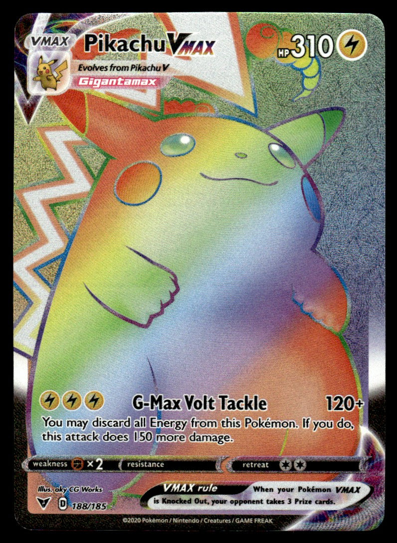 2020 Pokemon Vivid Voltage 188 Pikachu VMAX Near Mint