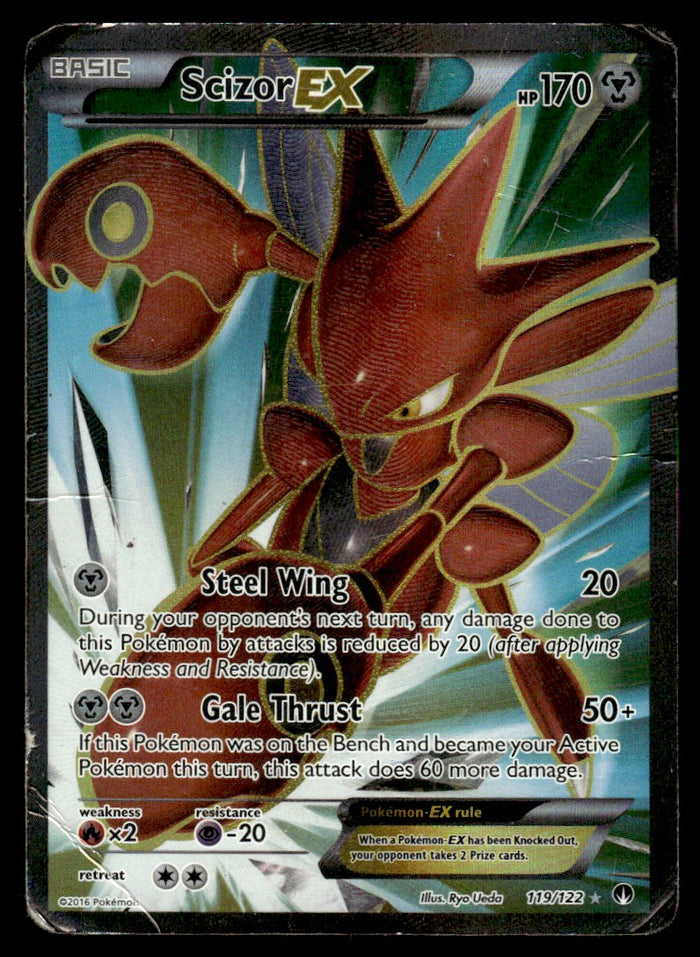 2016 Pokemon XY - BREAKpoint 119 Scizor-EX Damaged