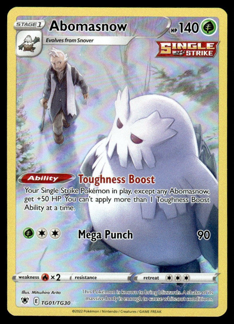 2022 Pokemon Sword & Shield Series - Astral Radiance - Trainer Gallery TG01 Abomasnow Near Mint