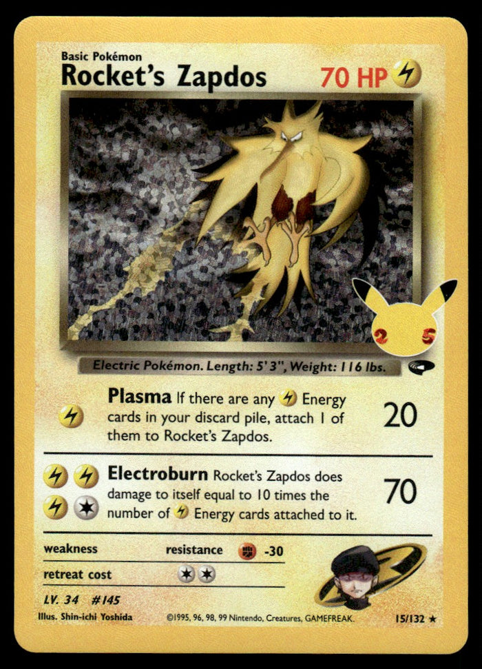 2021 Pokemon Celebrations 15 Rocket’s Zapdos Near Mint