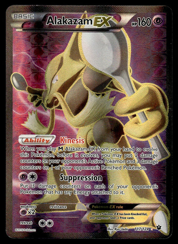 2016 Pokemon XY - Fates Collide 117 Alakazam-EX Heavy Play