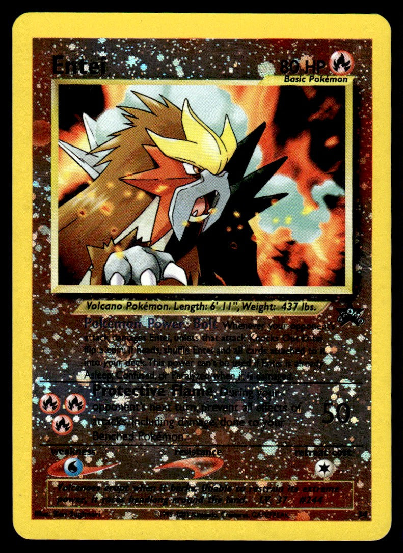 2001 Pokemon Promos - Wizards Black Star 34 Entei Light Play