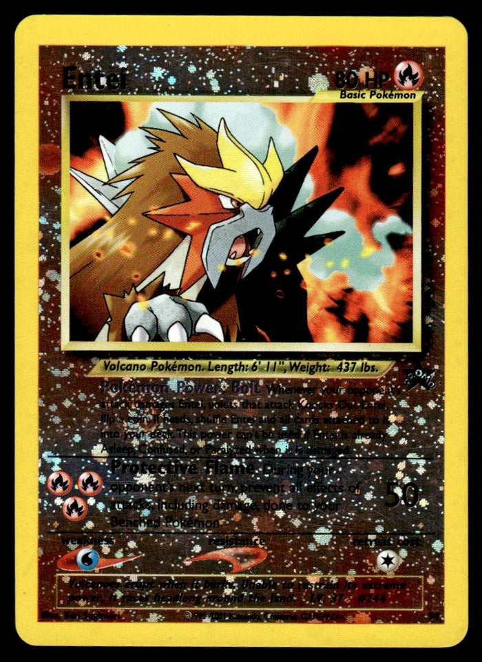 2001 Pokemon Promos - Wizards Black Star 34 Entei Light Play