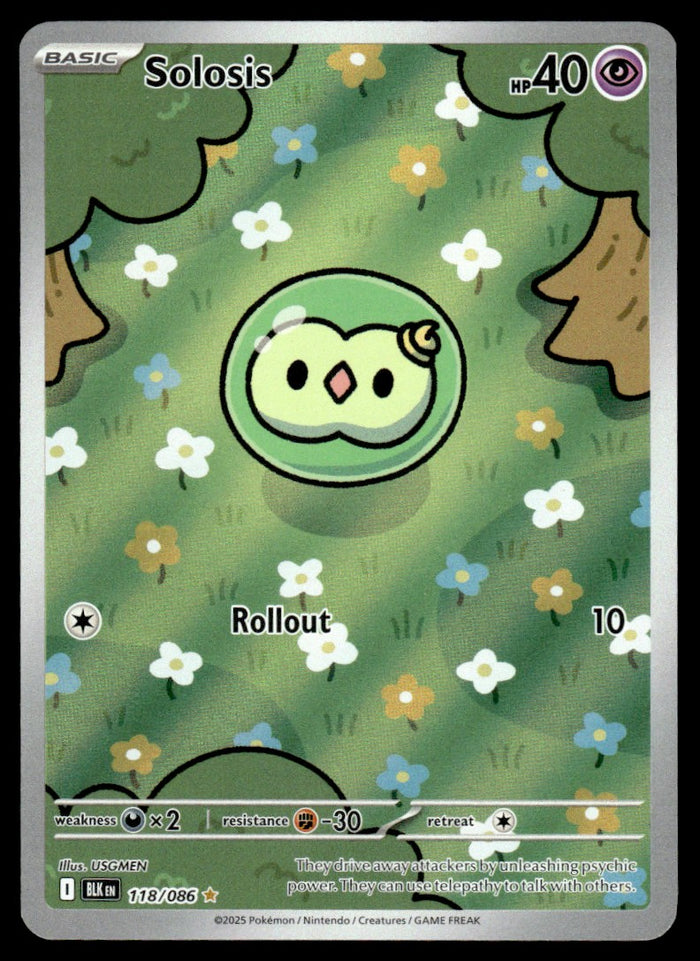 2025 Pokemon Scarlet & Violet - Black Bolt 118/086 Solosis Near Mint