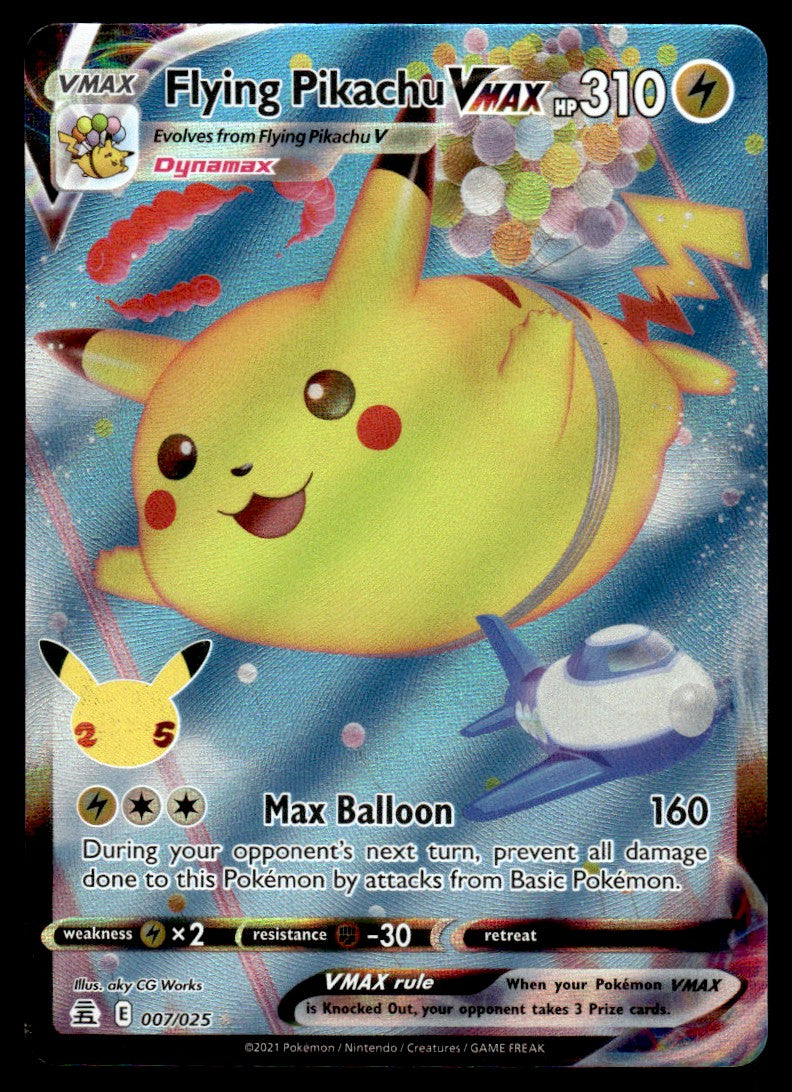 2021 Pokemon Sword & Shield - Celebrations 7 Flying Pikachu VMAX Near Mint