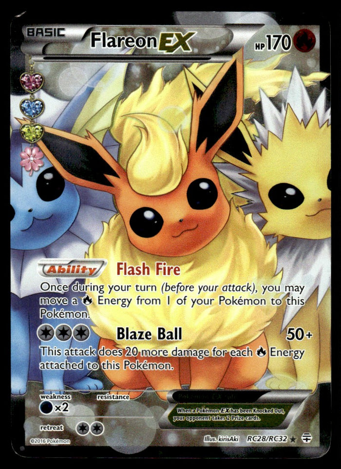 2016 Pokemon XY - Generations RC28/RC32 Flareon EX Light Play