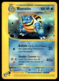 2002 Pokemon E-Card - Expedition 36/165 Blastoise Damaged