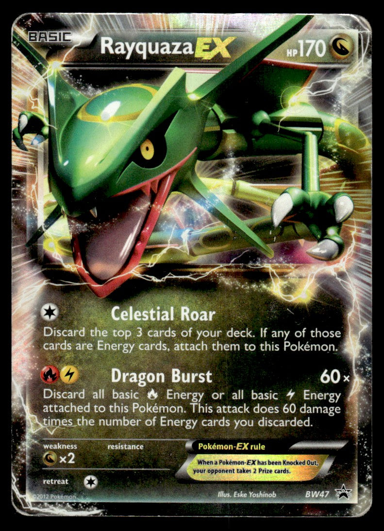 2012 Pokemon Black Star Promos BW47 Rayquaza EX Damaged