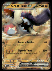 2023 Pokemon Scarlet & Violet 123/198 Great Tusk ex Near Mint