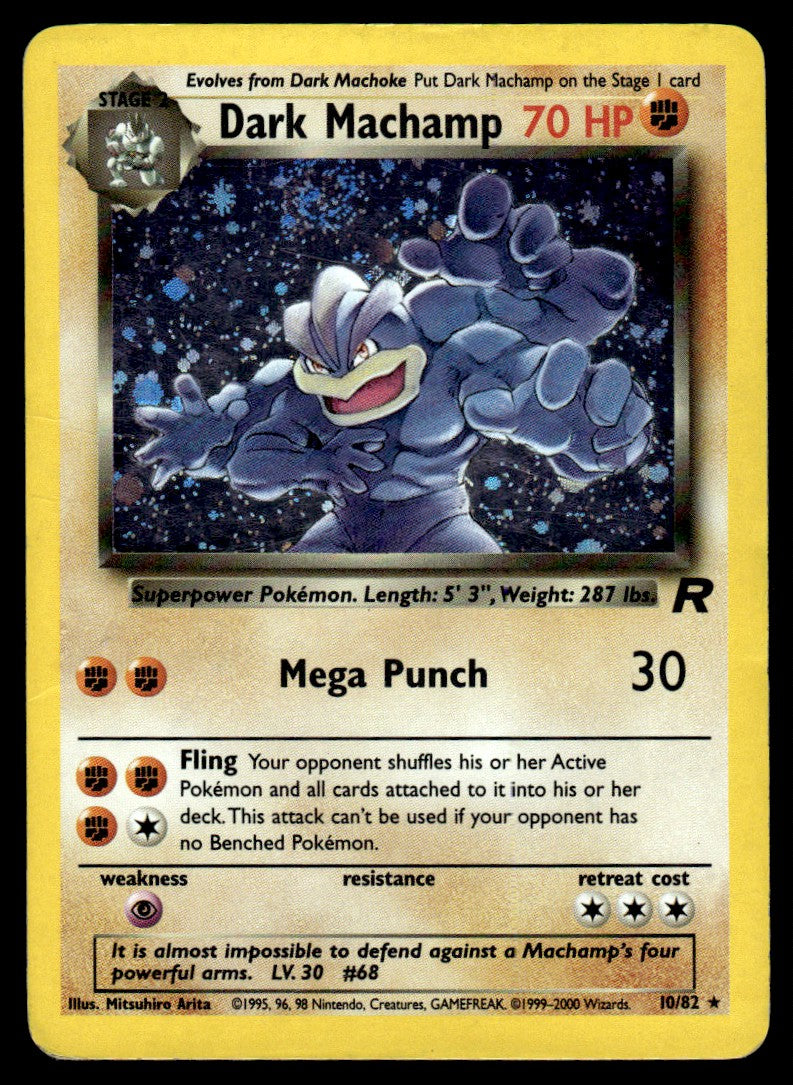 2000 Pokemon Team Rocket 10/82 Dark Machamp Damaged