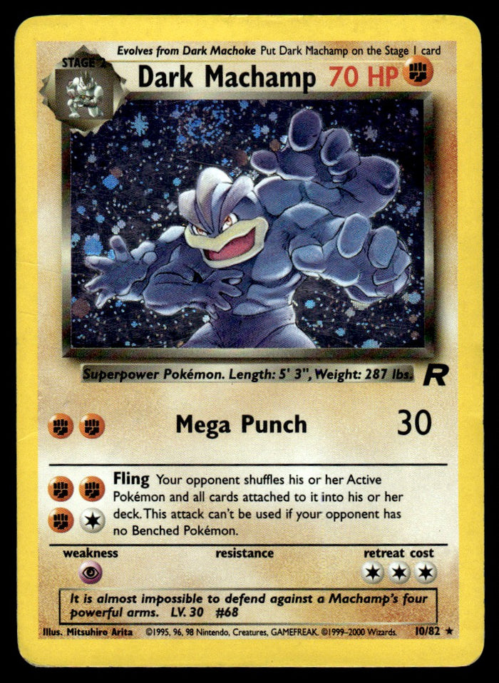 2000 Pokemon Team Rocket 10/82 Dark Machamp Damaged