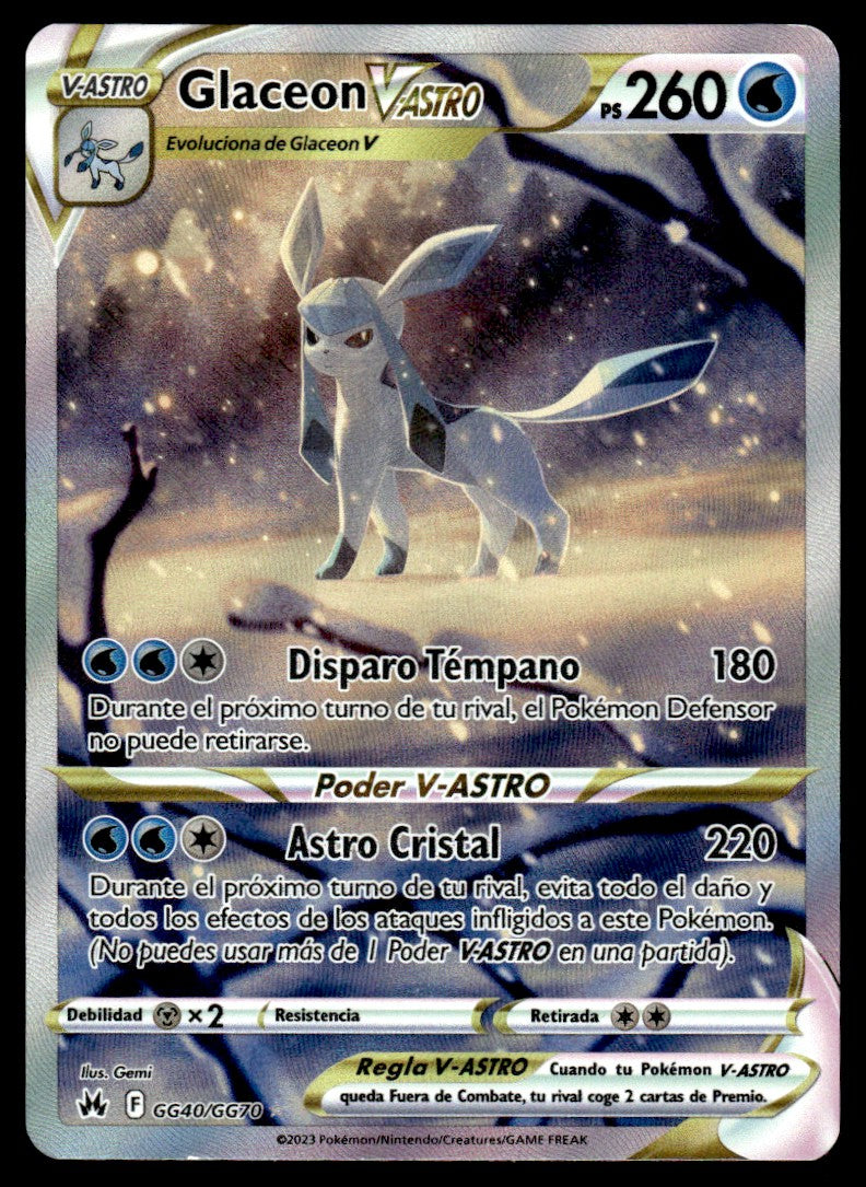 2023 Pokemon Sword & Shield Series - Crown Zenith GG40 Glaceon V-Astro SPANISH Near Mint
