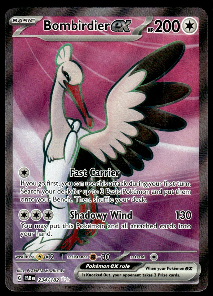 2023 Pokemon Paradox Rift 234/182 Bombirdier ex Near Mint