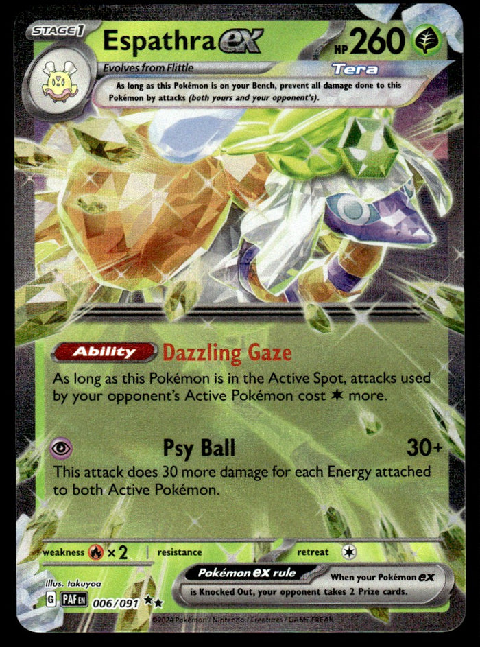 2024 Pokemon Scarlet & Violet - Paldean Fates 006/091 Espathra ex Near Mint