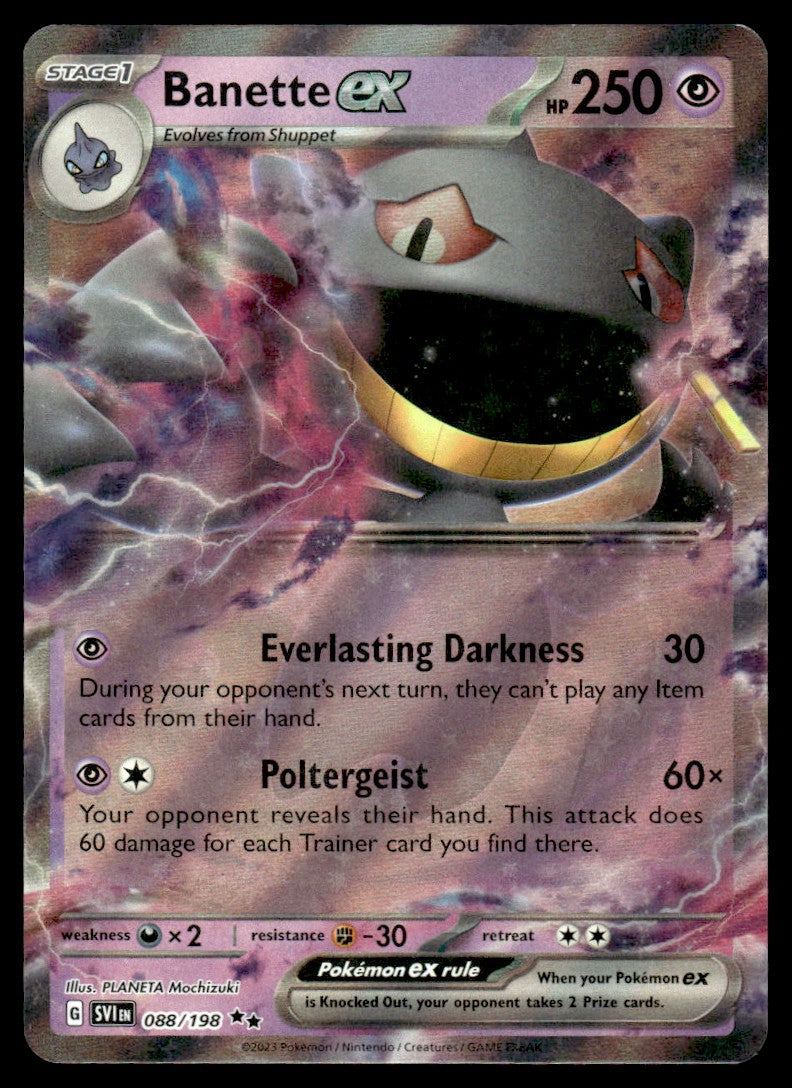 2023 Pokemon Scarlet & Violet 88 Banette ex Light Play