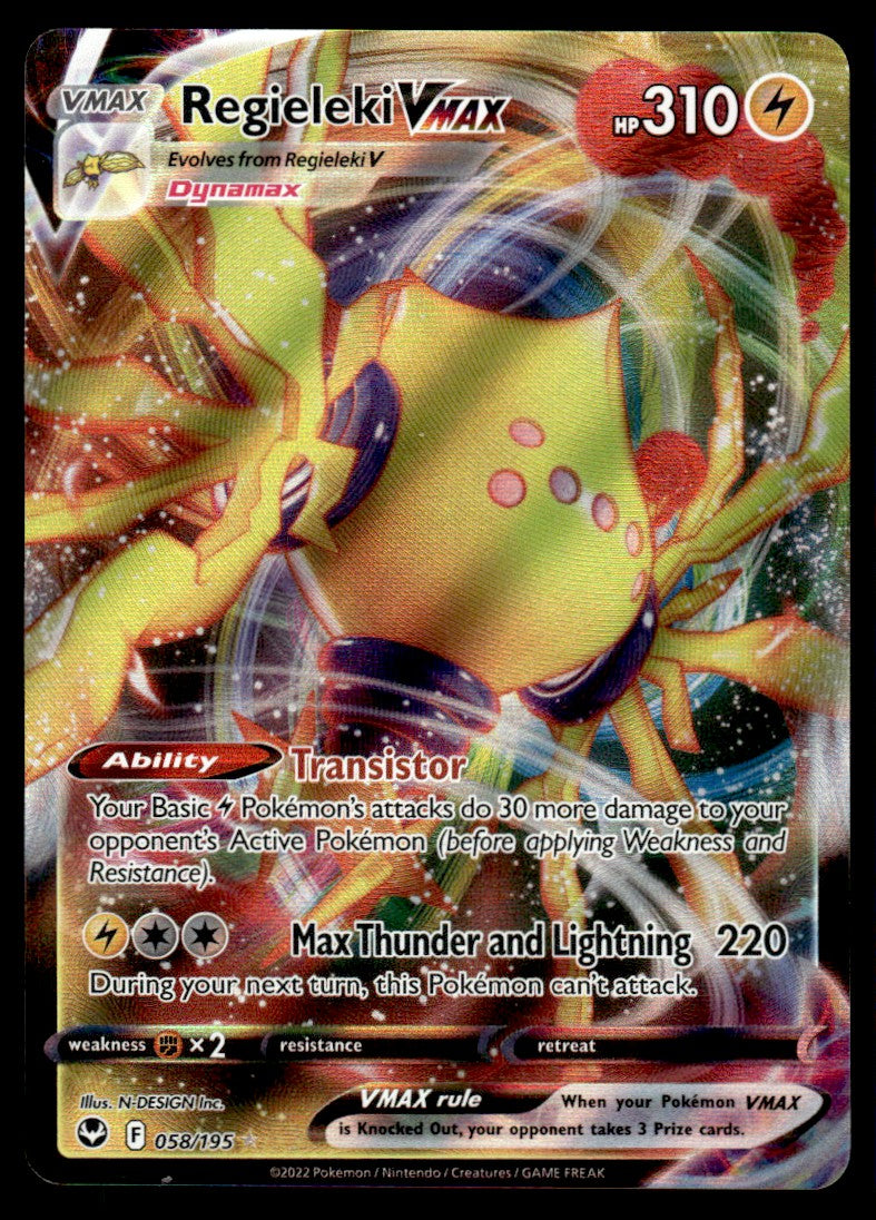2022 Pokemon Sword & Shield - Silver Tempest 58 Regieleki VMAX Near Mint