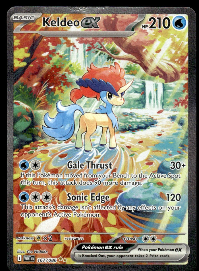 2025 Pokemon Scarlet & Violet Series - White Flare 167 Keldeo ex Heavy Play