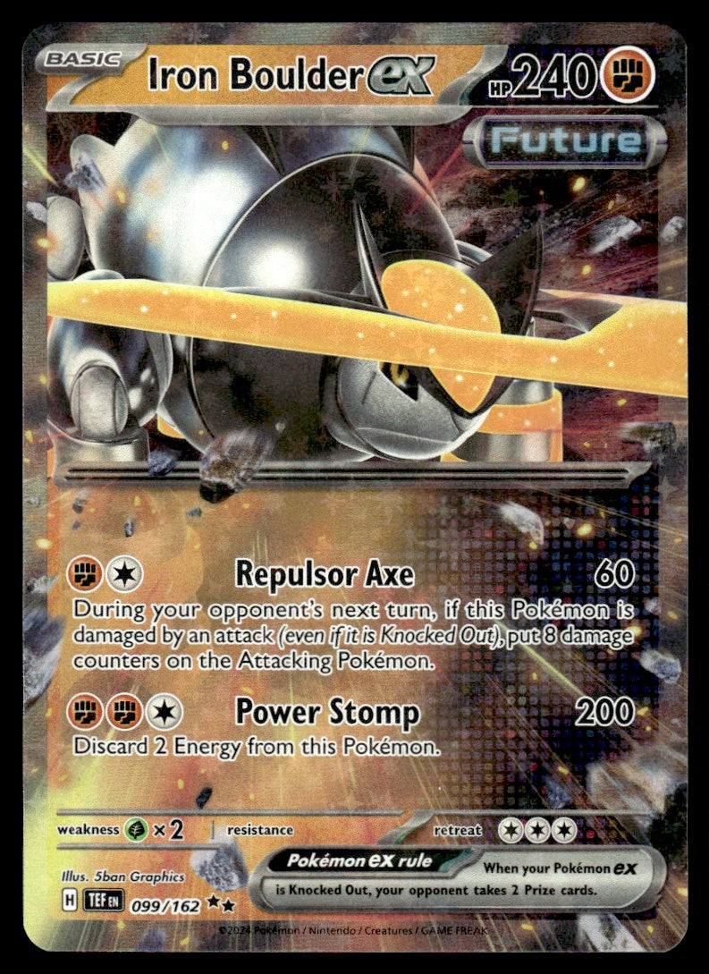 2024 Pokemon Scarlet & Violet - Temporal Forces 099/162 Iron Boulder ex Near Mint