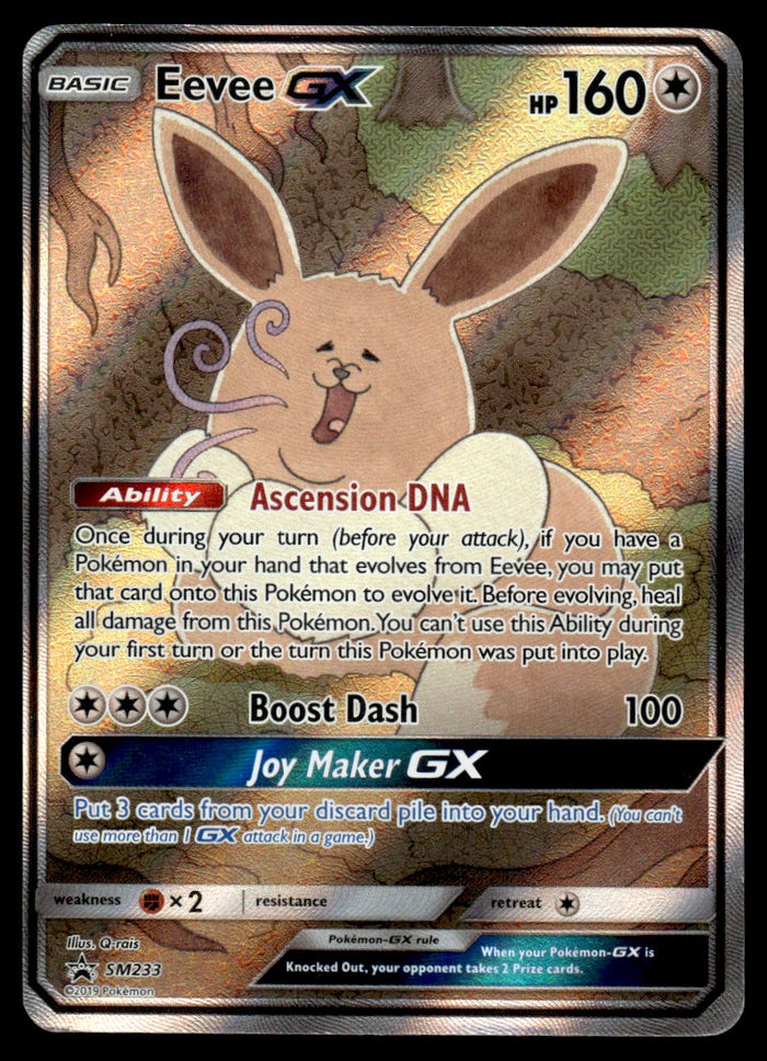 2019 Pokemon Sun & Moon Promos SM233 Eevee GX Heavy Play