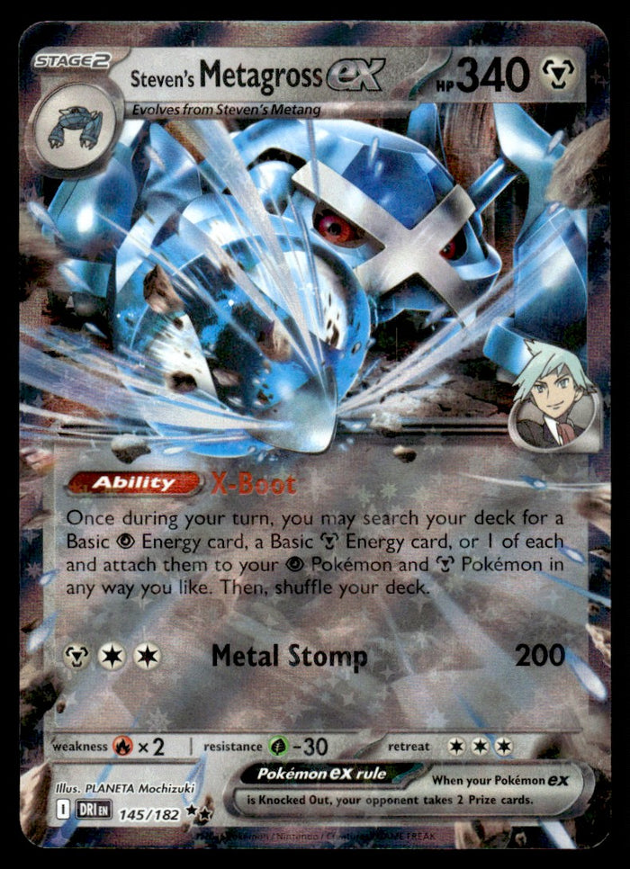 2025 Pokemon Scarlet & Violet Series - Destined Rivals 145 Steven's Metagross ex Near Mint
